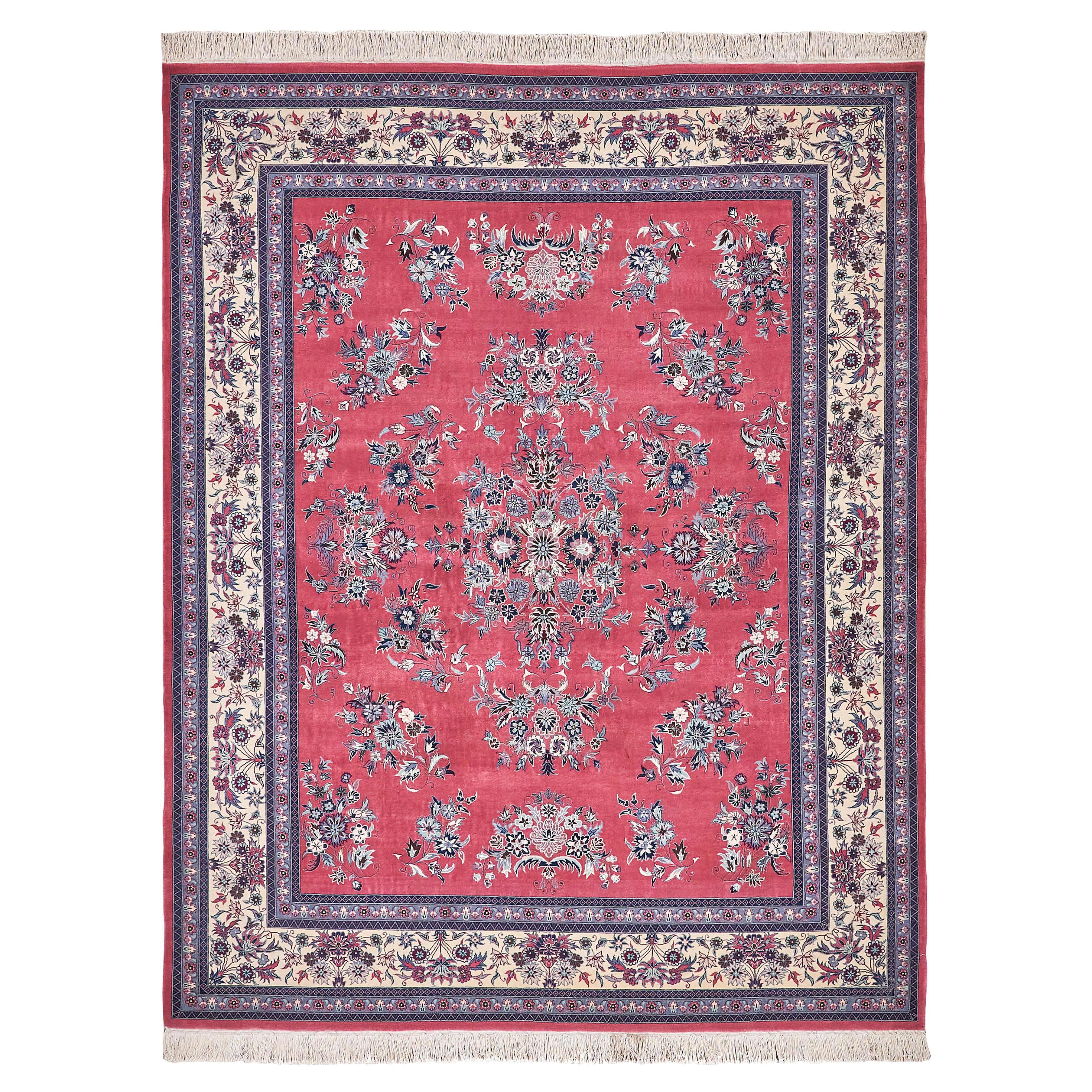 ONE-OF-A-KIND Super Fine Antique Weave Hand Knotted Pink Rug - 8'3"x10'2"