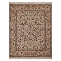 ONE-OF-A-KIND Super Fine Isfahan Hand Knotted Beige Teppich - 8'x10'
