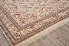 ONE-OF-A-KIND Super Fine Isfahan Hand Knotted Beige Teppich - 9'x12'