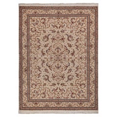 ONE-OF-A-KIND Super Fine Isfahan Hand Knotted Beige Teppich - 9'x12'