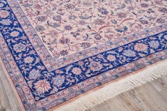 ONE-OF-A-KIND Super Fine Kashan Hand Knotted IVORY Rug - 8'2 "x10'