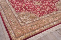 ONE-OF-A-KIND Super Fine Tabriz Hand Knotted Brown Rug - 10'x14'