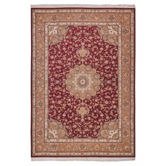 ONE-OF-A-KIND Super Fine Tabriz Hand Knotted Brown Rug - 10'x14'