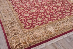 ONE-OF-A-KIND Super Fine Tabriz Hand Knotted Burgandy Rug - 8'0"x9'9"