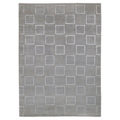 ONE-OF-A-KIND Tappeto Super Tibetan Weave annodato a mano in argento - 9'x12'