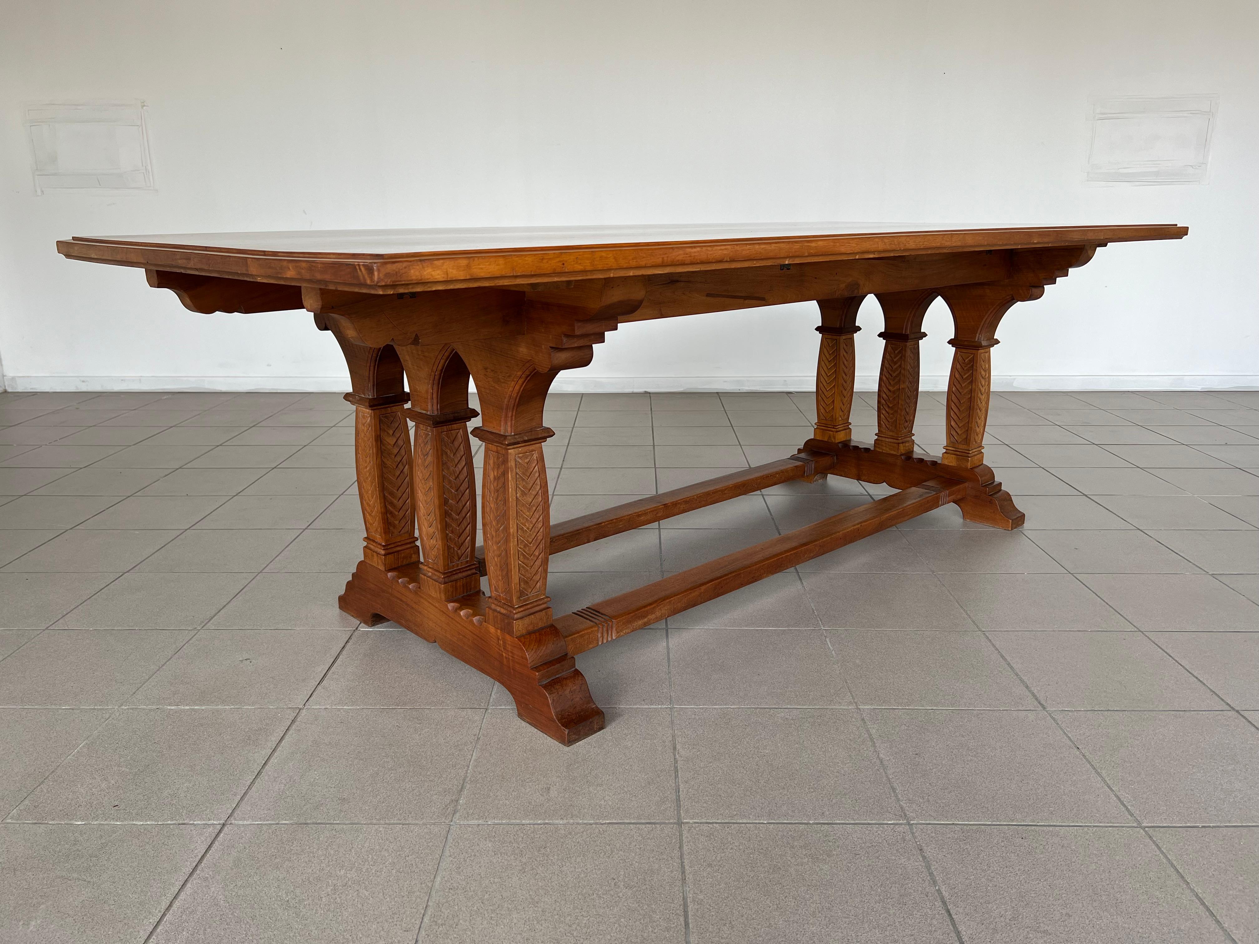 One of a Kind Swiss French Walnut Dining Table 2