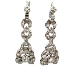 One-of-a-Kind Talia Jade Deco Revival Diamond Drop Earrings  Platinum  5.50 Ct