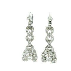 One-of-a-Kind Talia Jade Deco Revival Diamond Drop Earrings  Platinum  5.50 Ct