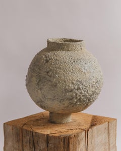 One-of-a-kind Textural Crater Moon Jar by Ilona Golovina