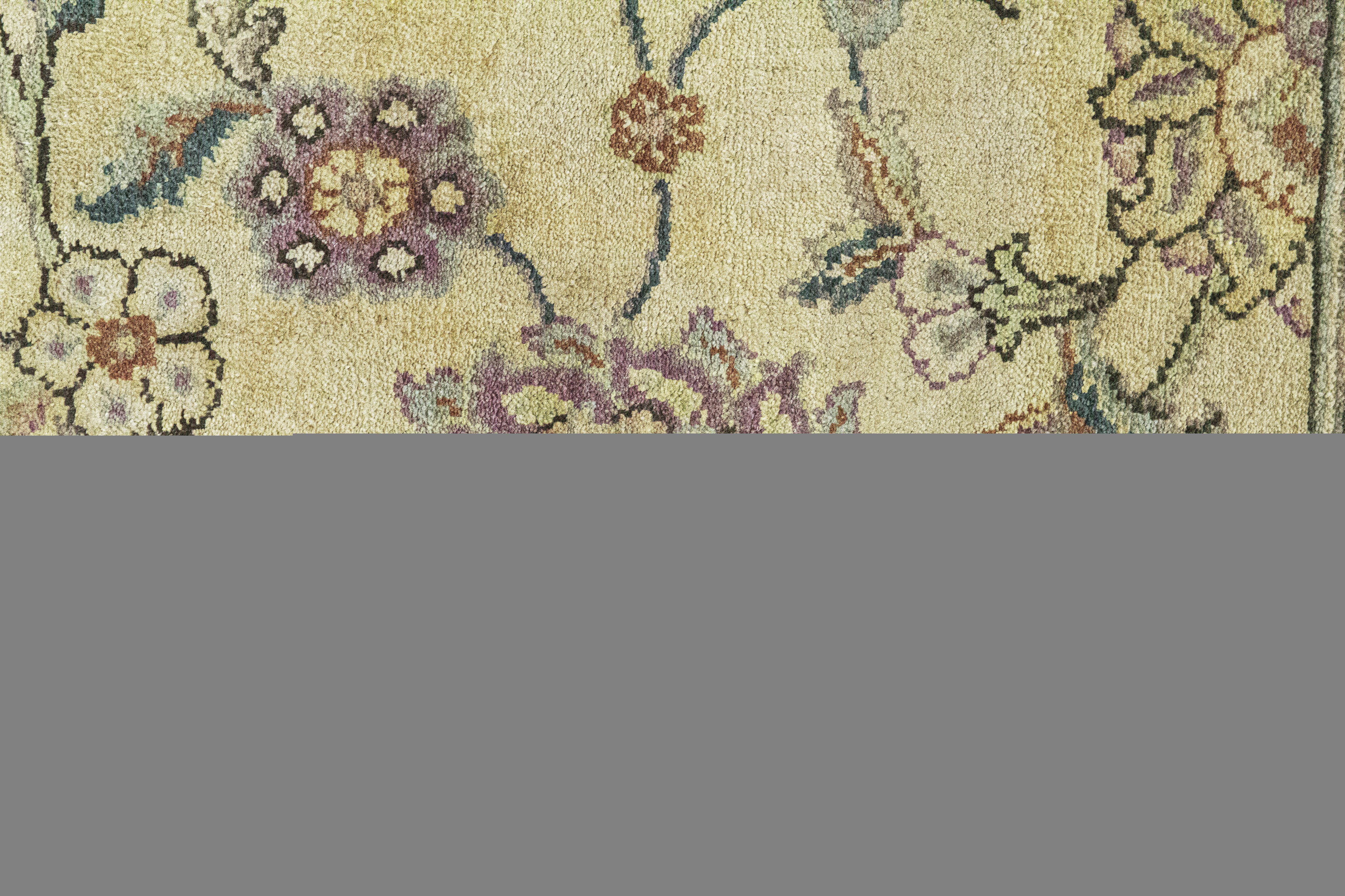 Traditioneller handgewebter luxuriöser Teppich aus Wolle in Kamel / Kamel 4''2x5''10 (Indisch) im Angebot