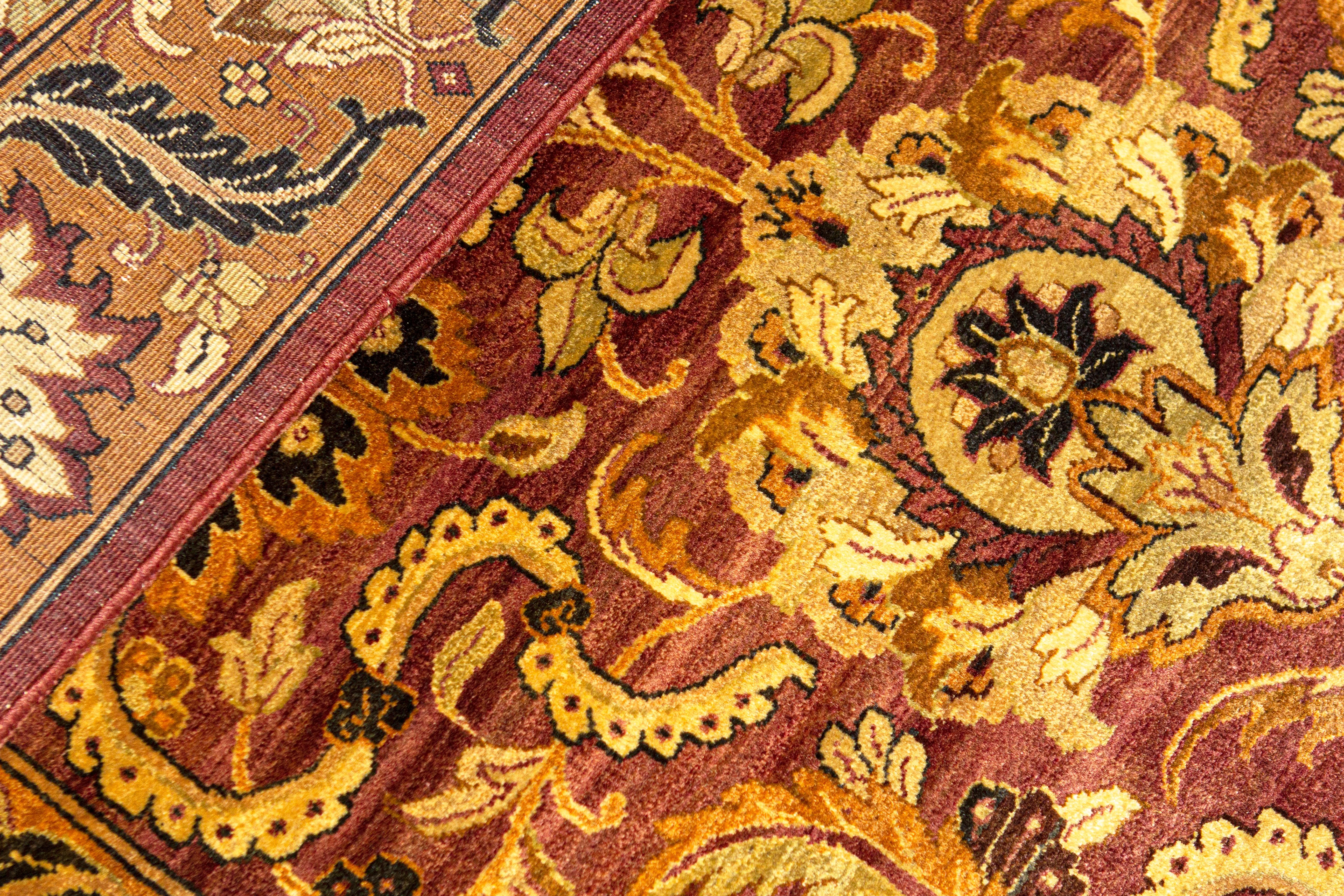 The authentic styles of traditional Oriental masterpieces are recreated here, reflecting an ageless beauty in the presentation of these fine traditional hand woven rugs. Each piece is unique in representing carpets of a bygone age. The wool is from