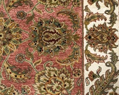 Traditional Handwoven Luxury Wool Rust / Ivory Area Rug