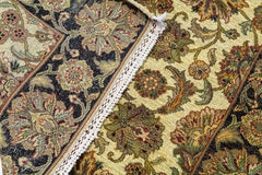Traditional Handwoven Luxury Wool Gold / Black Area Rug