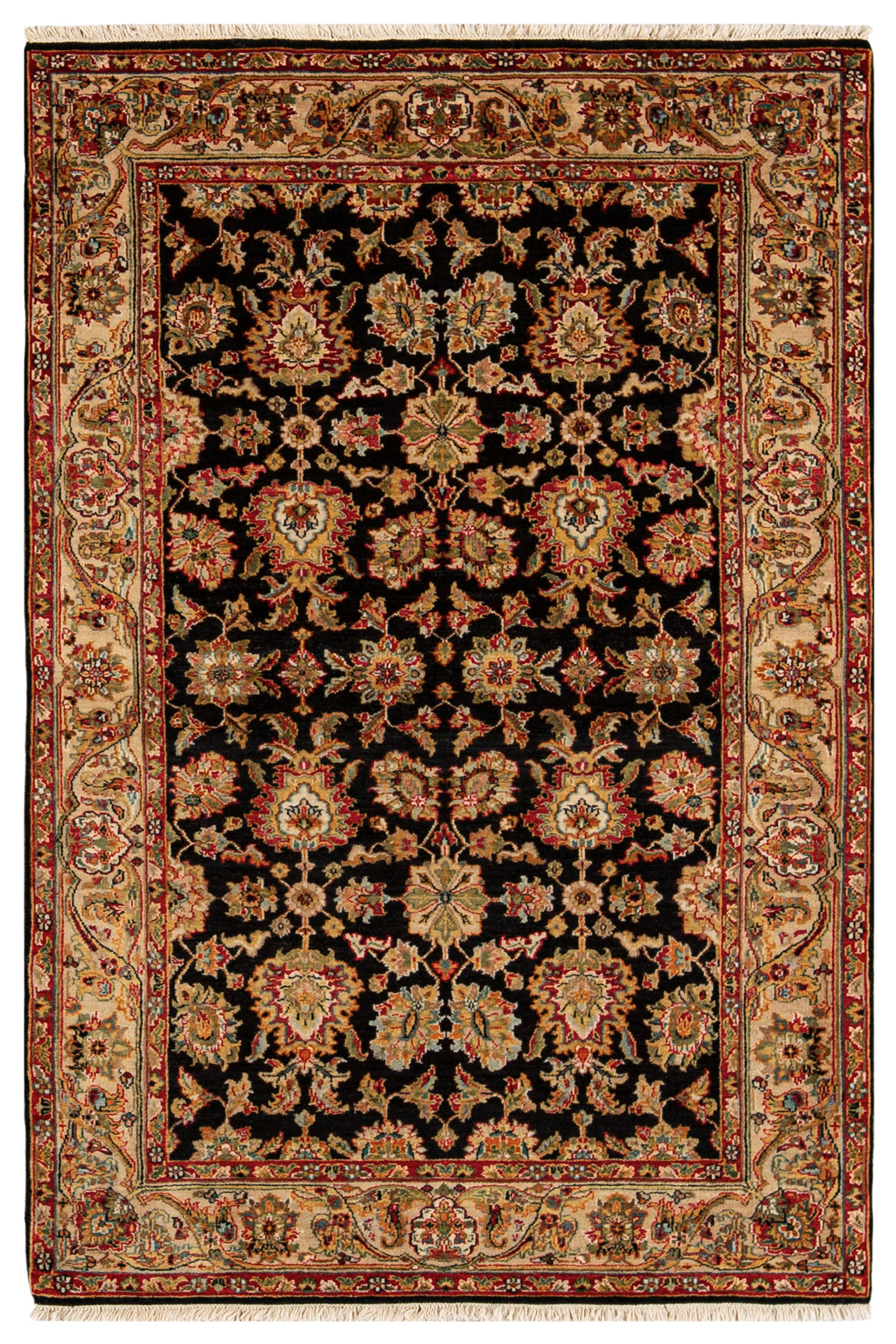 Traditional Handwoven Luxury Wool Black / Camel Area Rug In New Condition For Sale In Secaucus, NJ