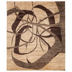 One of a Kind Traditional Hand-Knotted Area Rug, Sepia