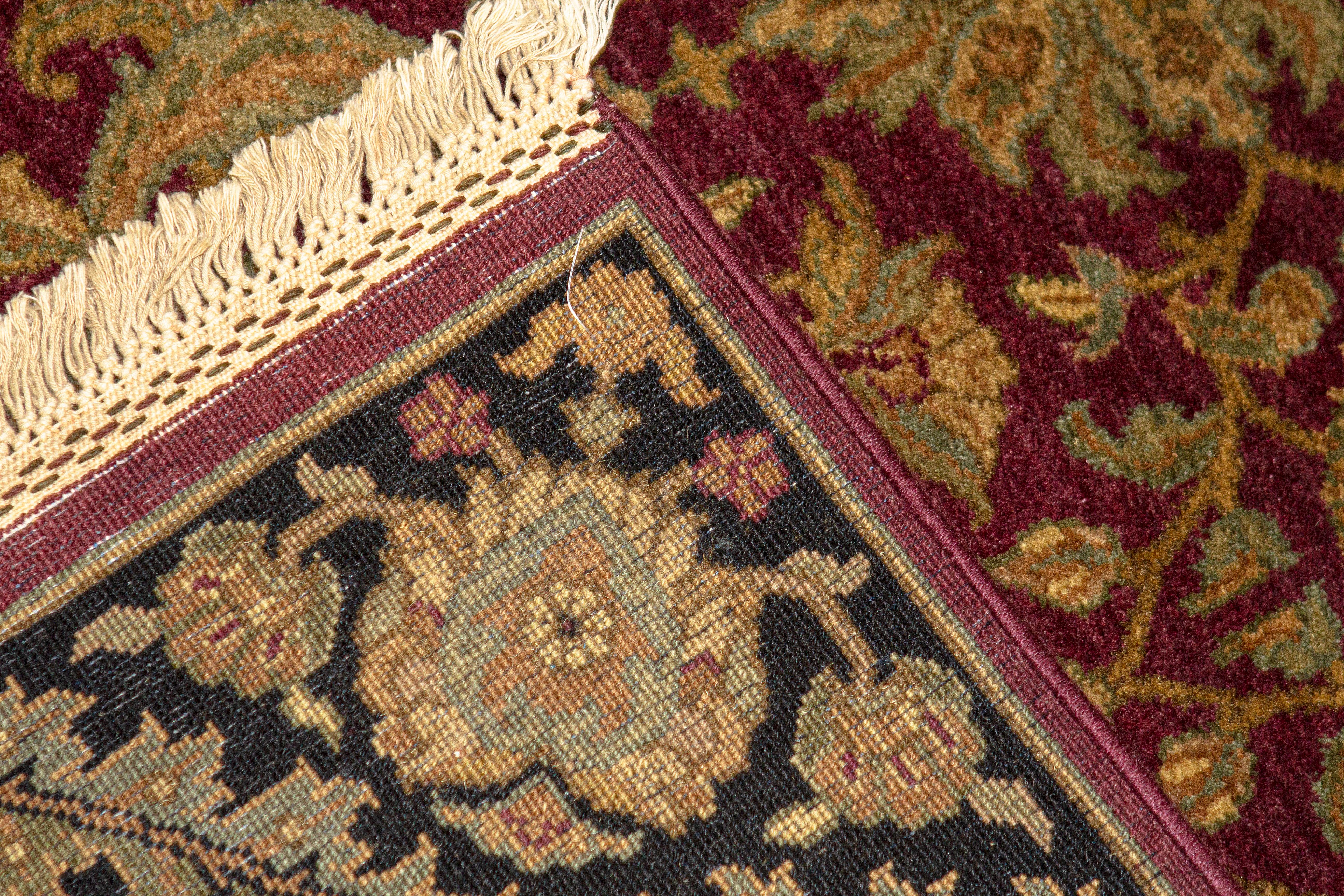 The authentic styles of traditional oriental masterpieces are recreated here, reflecting an ageless beauty in the presentation of these fine traditional handwoven rugs. Each piece is unique in representing carpets of a bygone age. The wool is from a