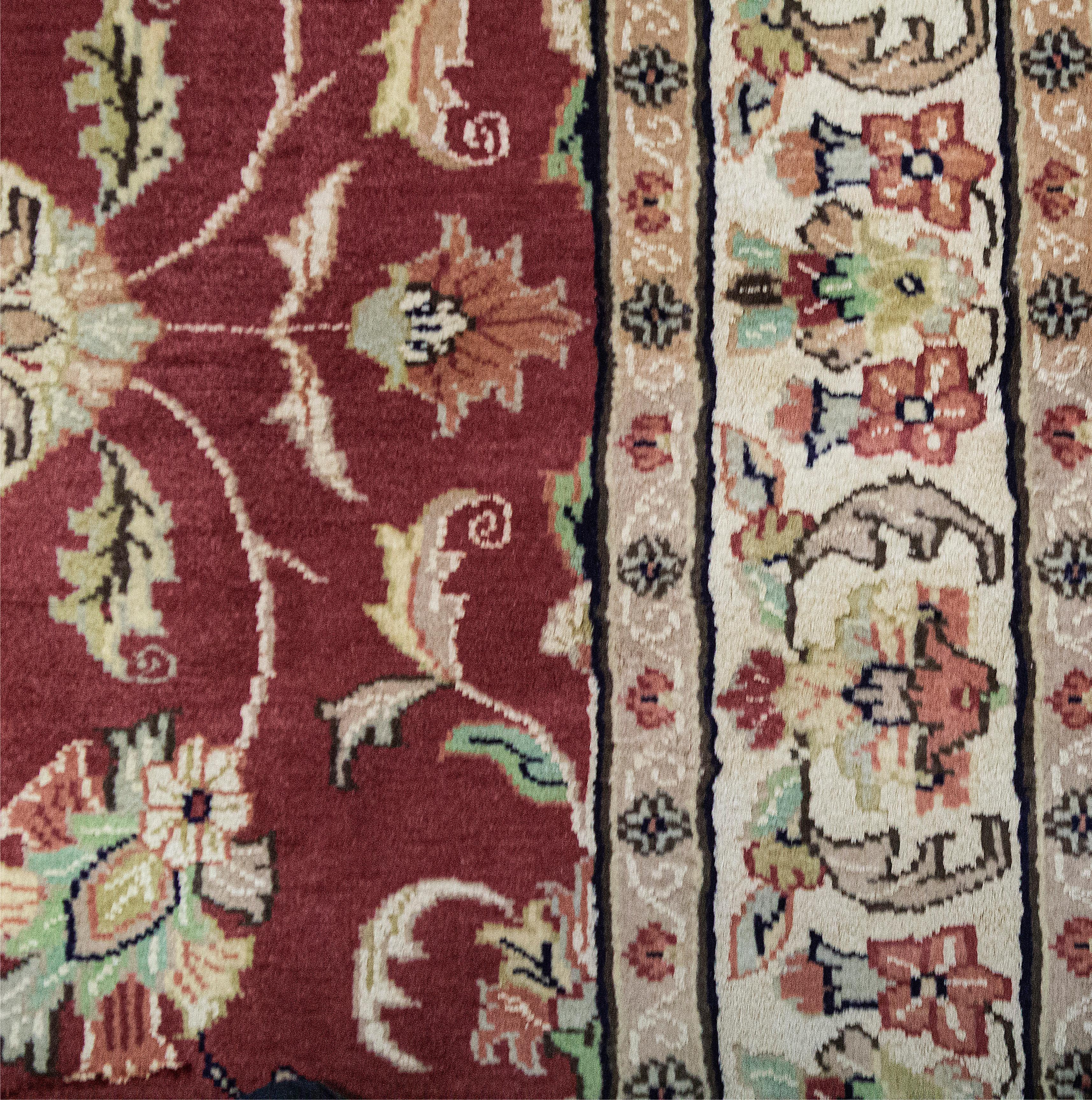 Handgewebter luxuriöser Kashan-Teppich in Rost / Elfenbein 4''1x6''2 (Indisch) im Angebot