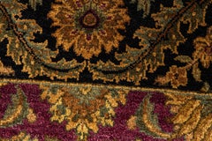 Tappeto tradizionale di lusso in lana intrecciata a mano Wine / Black Area Rug 4'1 "x6'3"