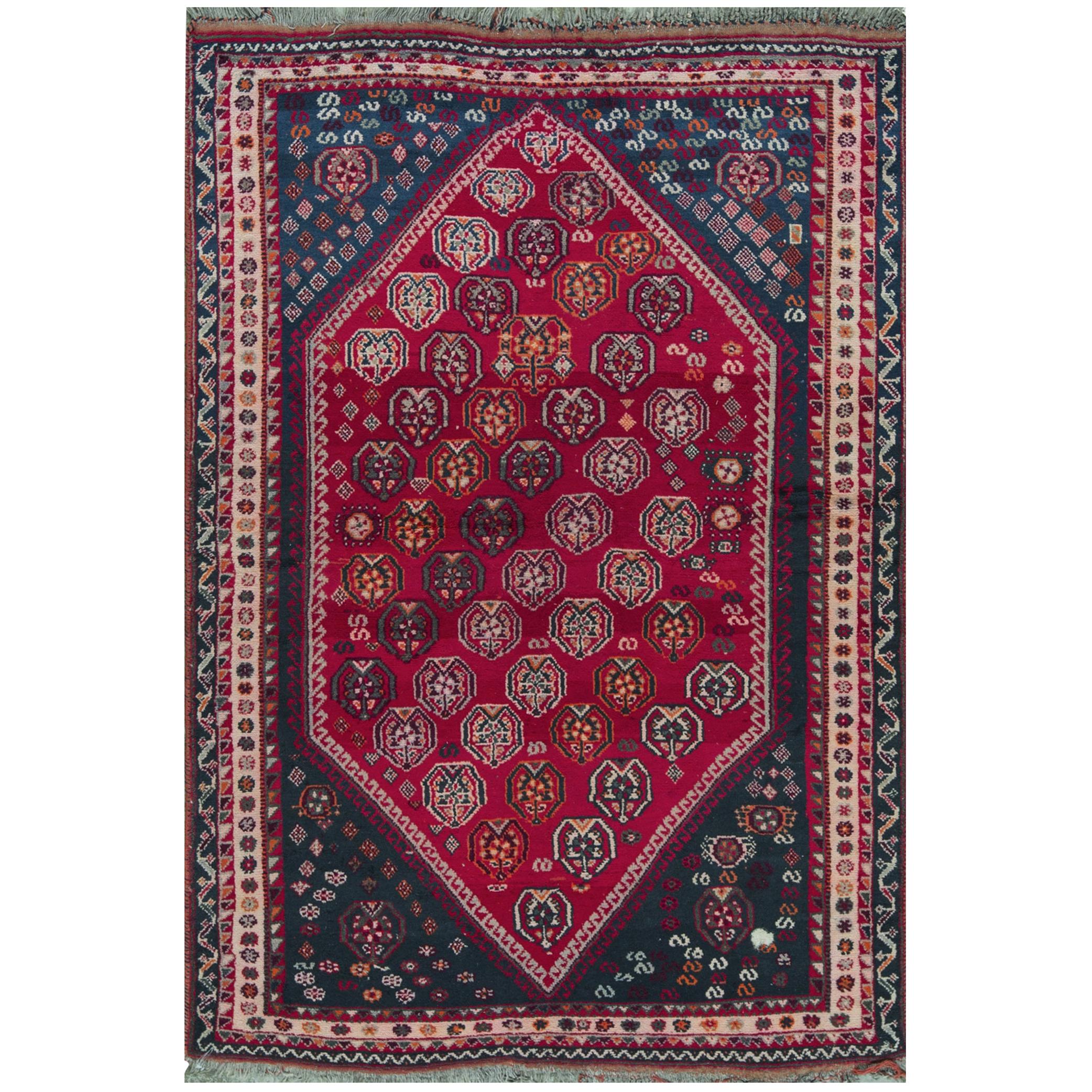 One of a Kind Traditional Handwoven  Wool Area Rug 5’4" x 7’5” For Sale