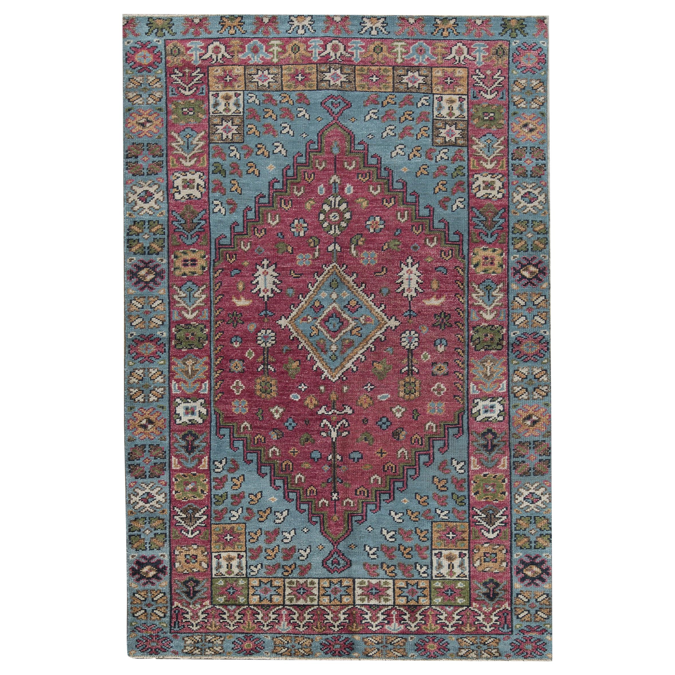 One-of-a-Kind Traditional Handwoven Wool Area Rug  5'11 x 9' For Sale