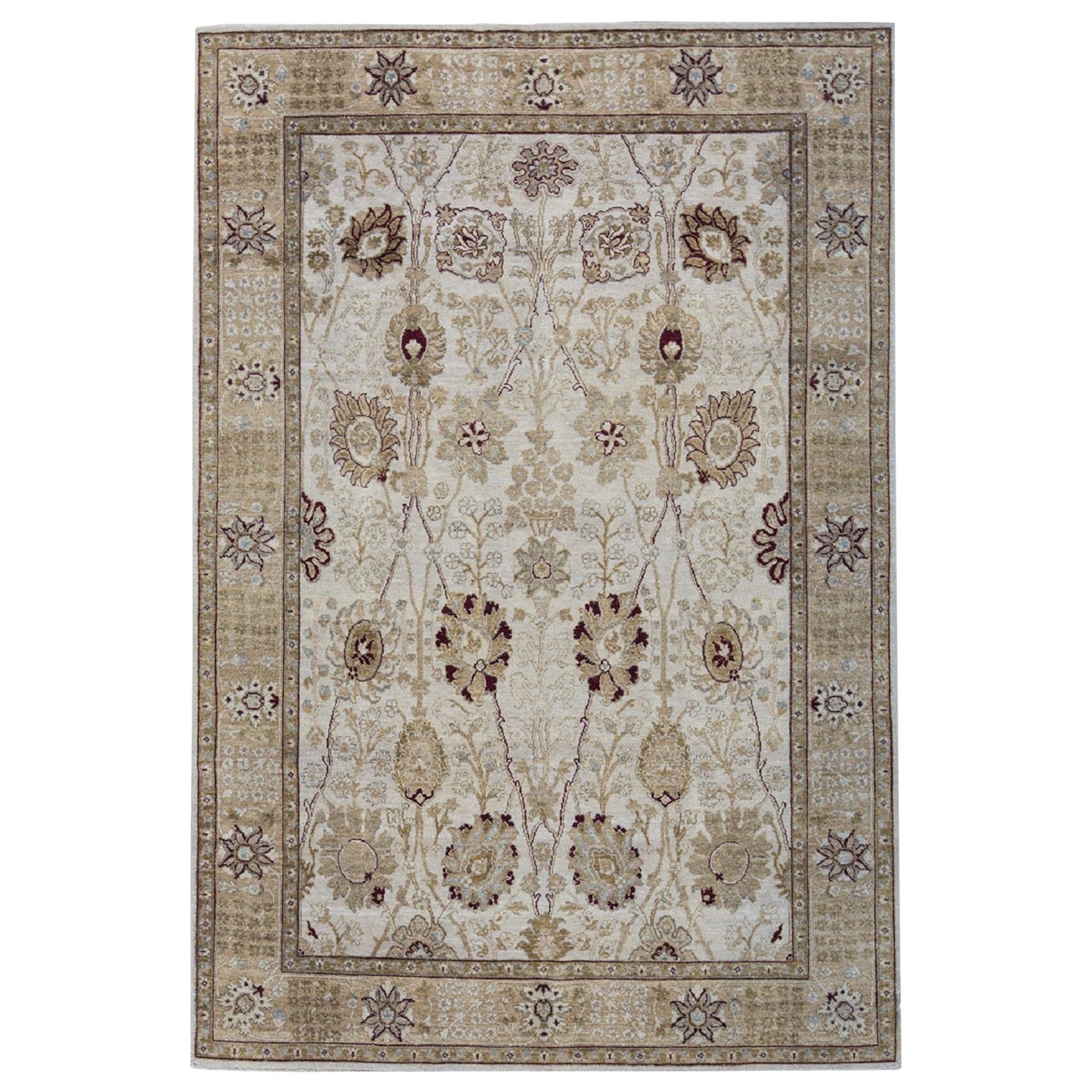 One-of-a-Kind Traditional Handwoven  Wool Area Rug 6' x 8'11 For Sale