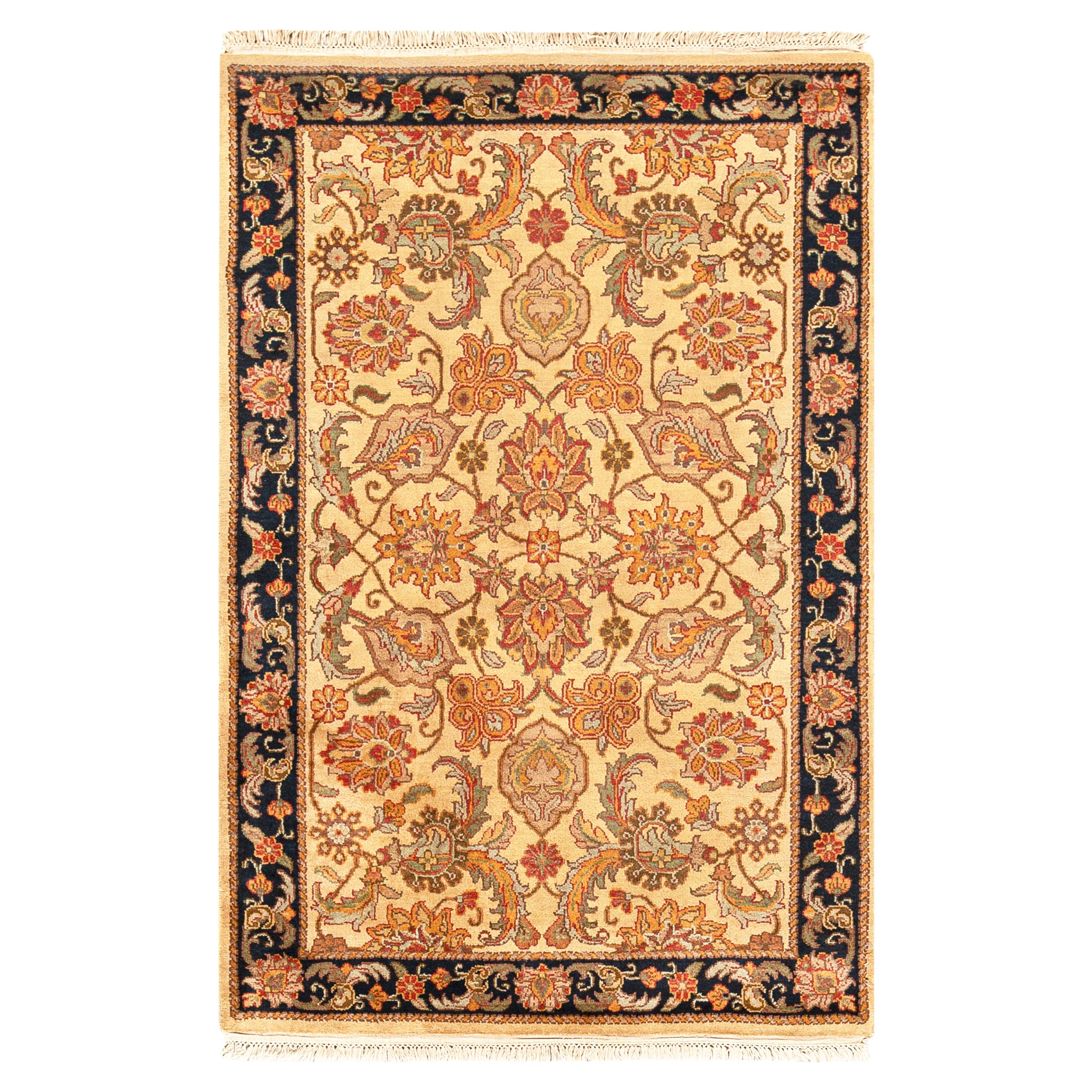 One of a Kind Traditional Handwoven Wool Area Rug