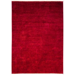 One of a Kind Transitional Wool Hand Knotted Area Rug, Ruby