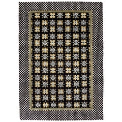 One of a Kind Tribal Kilim Wool Flat-Weave Area Rug, Onyx