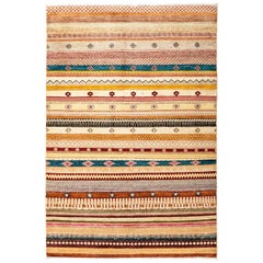 One-of-a-Kind Tribal Wool Hand Knotted Area Rug, Beige