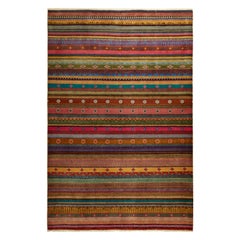 One of a Kind Tribal Wool Hand Knotted Area Rug, Caramel