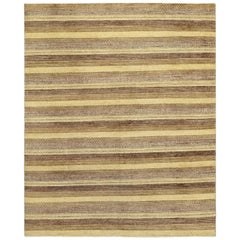 One-of-a-Kind Tribal Wool Hand Knotted Area Rug, Flax