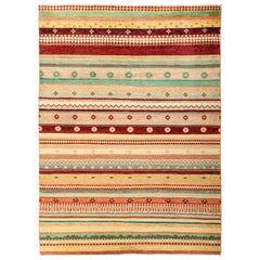 One of a Kind Tribal Wool Hand Knotted Area Rug, Multi