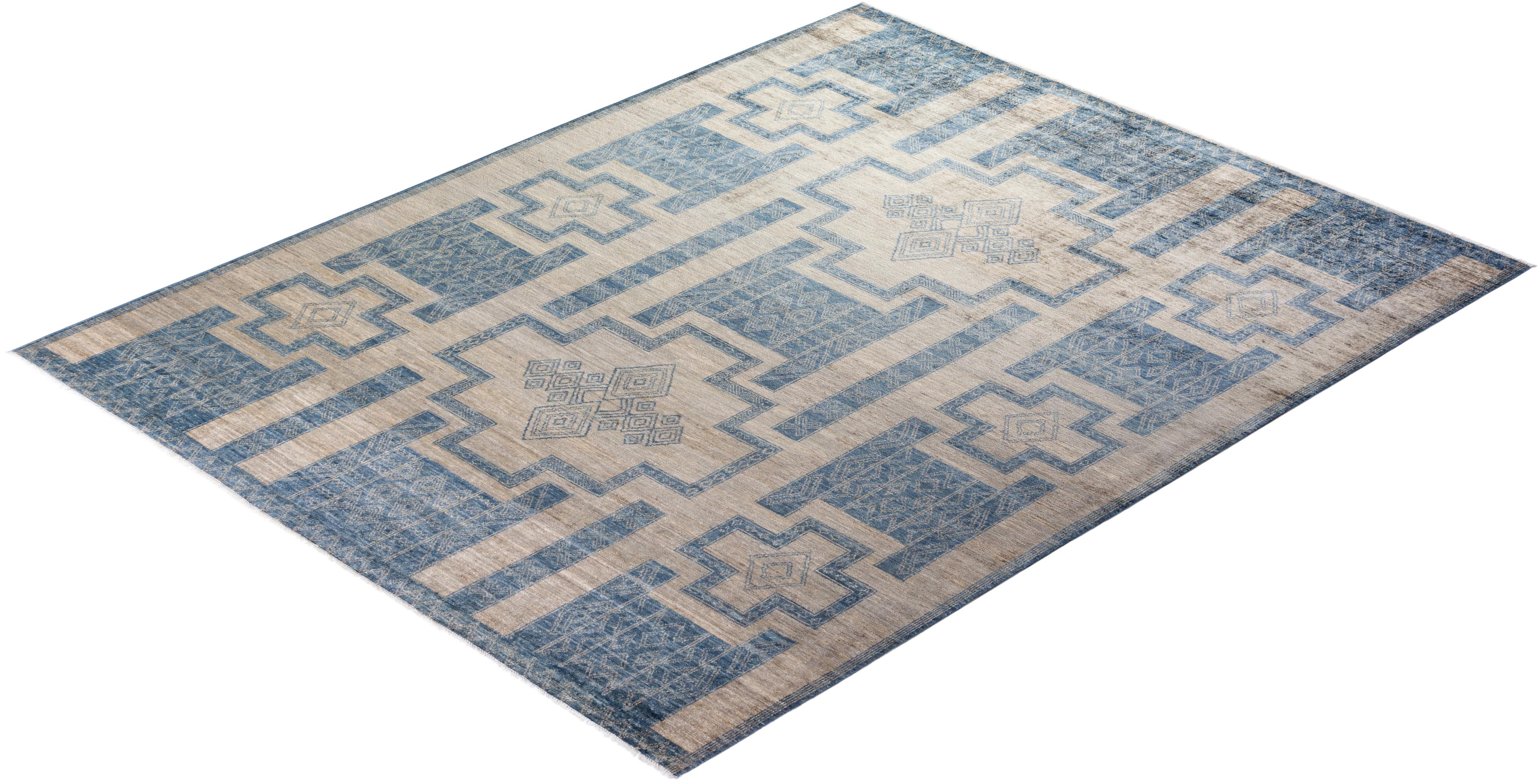 One-of-a-Kind Tribal Wool Hand Knotted Area Rug, Parchment 2