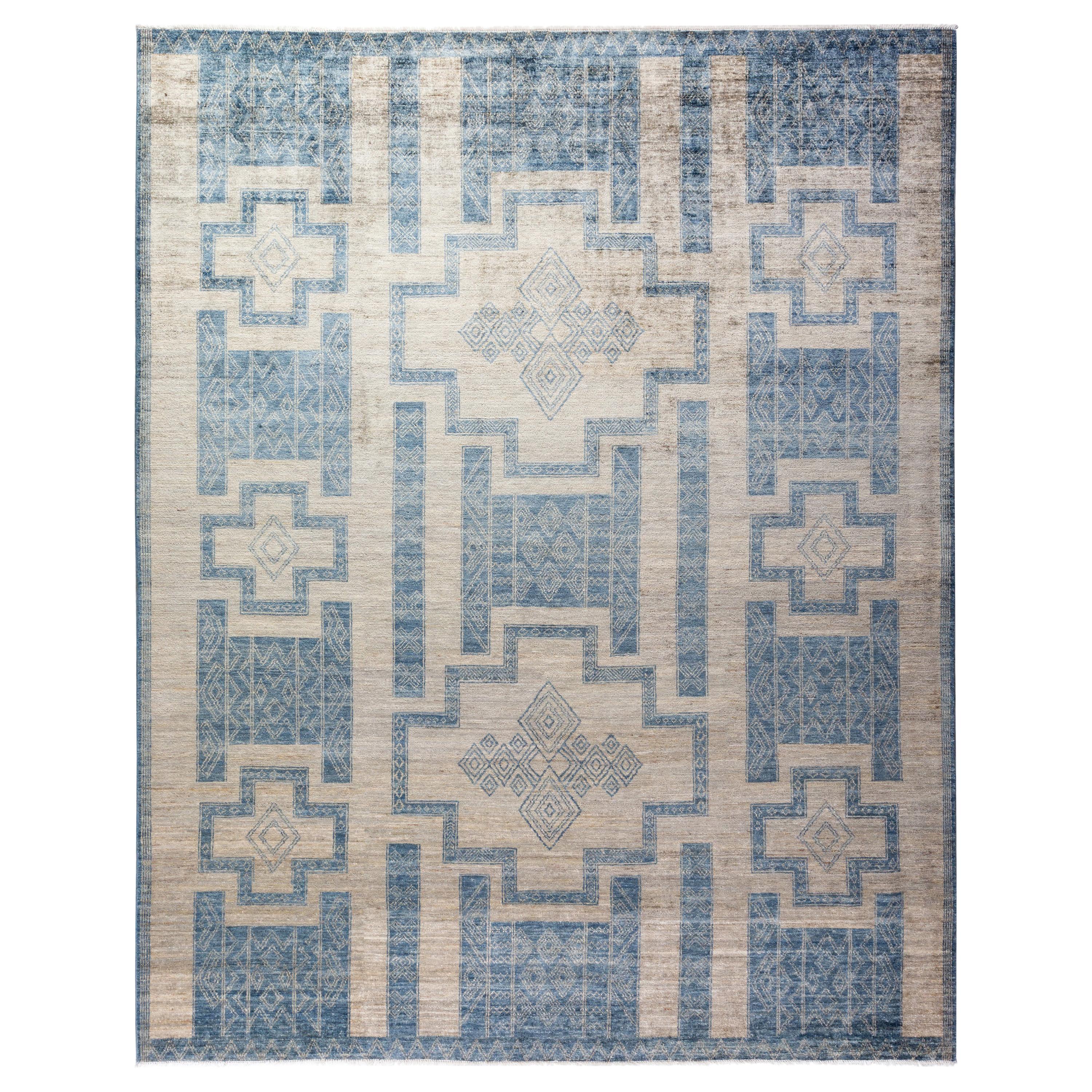 One-of-a-Kind Tribal Wool Hand Knotted Area Rug, Parchment