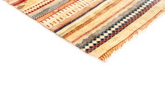 One-of-a-Kind Tribal Wool Hand Knotted Runner Rug, Caramel
