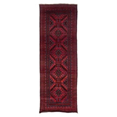 One of a Kind Tribal Wool Hand Knotted Runner Rug, Multi