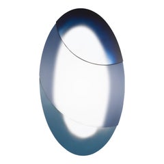 One of a Kind, Trio Mirror in Blue Shades, Oval Shape