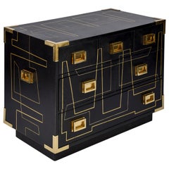 One of a Kind Trunk Chest of Drawer in the Manner of Jacques Quinet