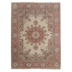One-of-a-Kind Turkish Hereke Rug, 9x11.7 Ft Traditional Hand-Knotted Wool Carpet