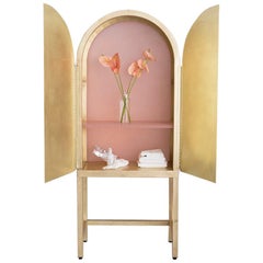 One of a Kind Unique Glow Cabinet for Glossier in Pink Recycled Plastic & Brass