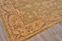 ÚNICA EN SU ESPECIE Alfombra anudada a mano Ziegler de tejido antiguo, color beige - 12'4 "x17'7