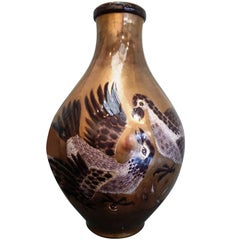 One of a Kind Vase, Sèvres, 1948 -1951, Roosters Fight by Legrand, France, 1950s