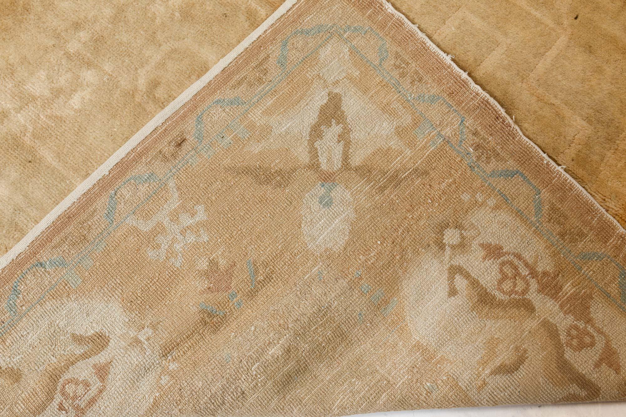 Doris Leslie Blau Tapis de laine vintage chinois abstrait fait à la main en vente 4