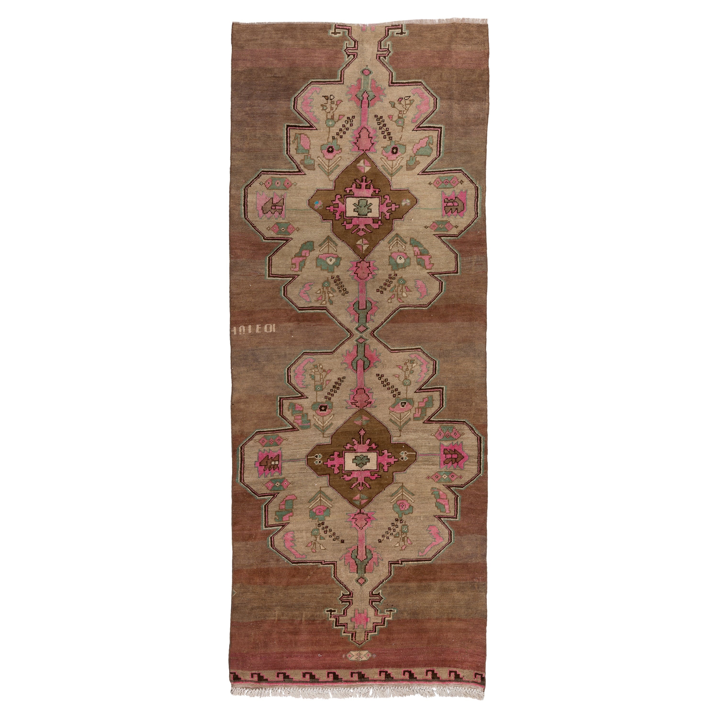 Einzigartige Vintage handgefertigte türkische Läufer Teppich für Flur Dekoration im Angebot