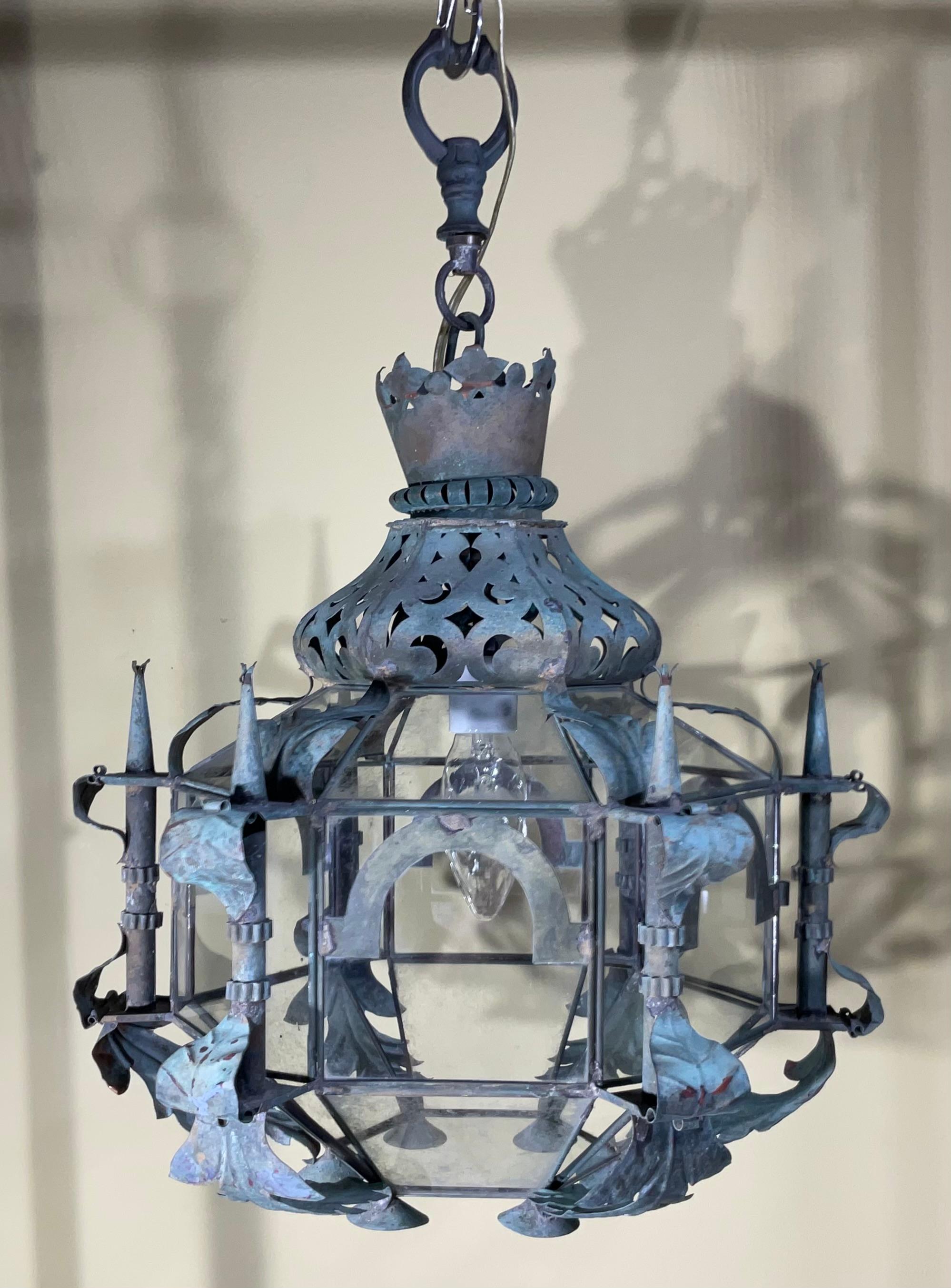 20th Century One of a Kind Vintage  Hanging Chandelier, Lantern For Sale