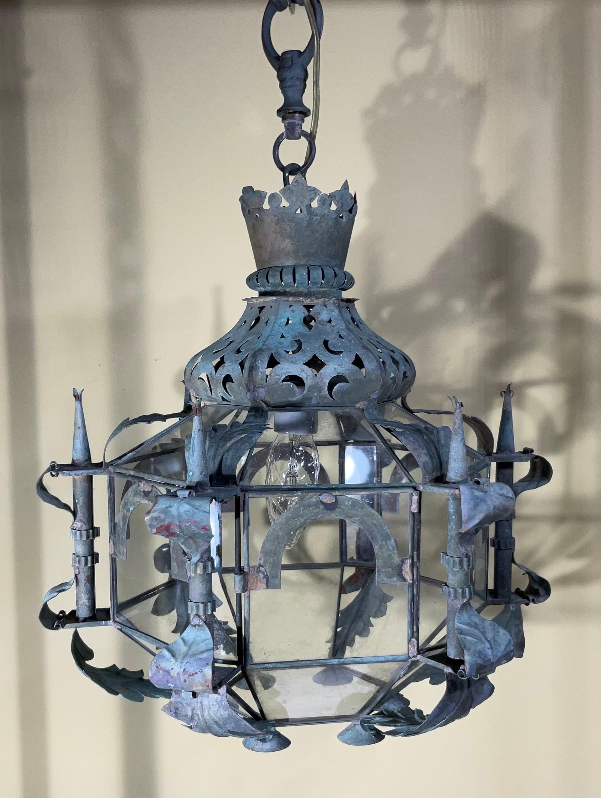 One of a Kind Vintage  Hanging Chandelier, Lantern For Sale 2