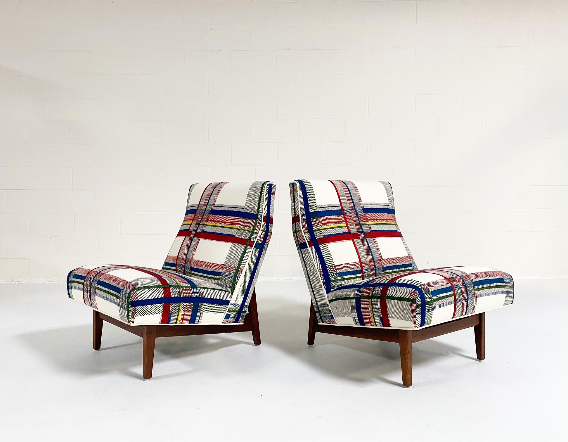 One of a Kind Vintage Jens Risom Slipper Chair in Hermès Wool, One Available 3