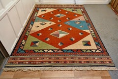 One of a Kind Vintage Multi Colored Retro Cubist Carpet