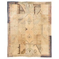 One-of-a-Kind Vintage Turkish Oushak Rugs Reimagined, 100% Wool Carpet