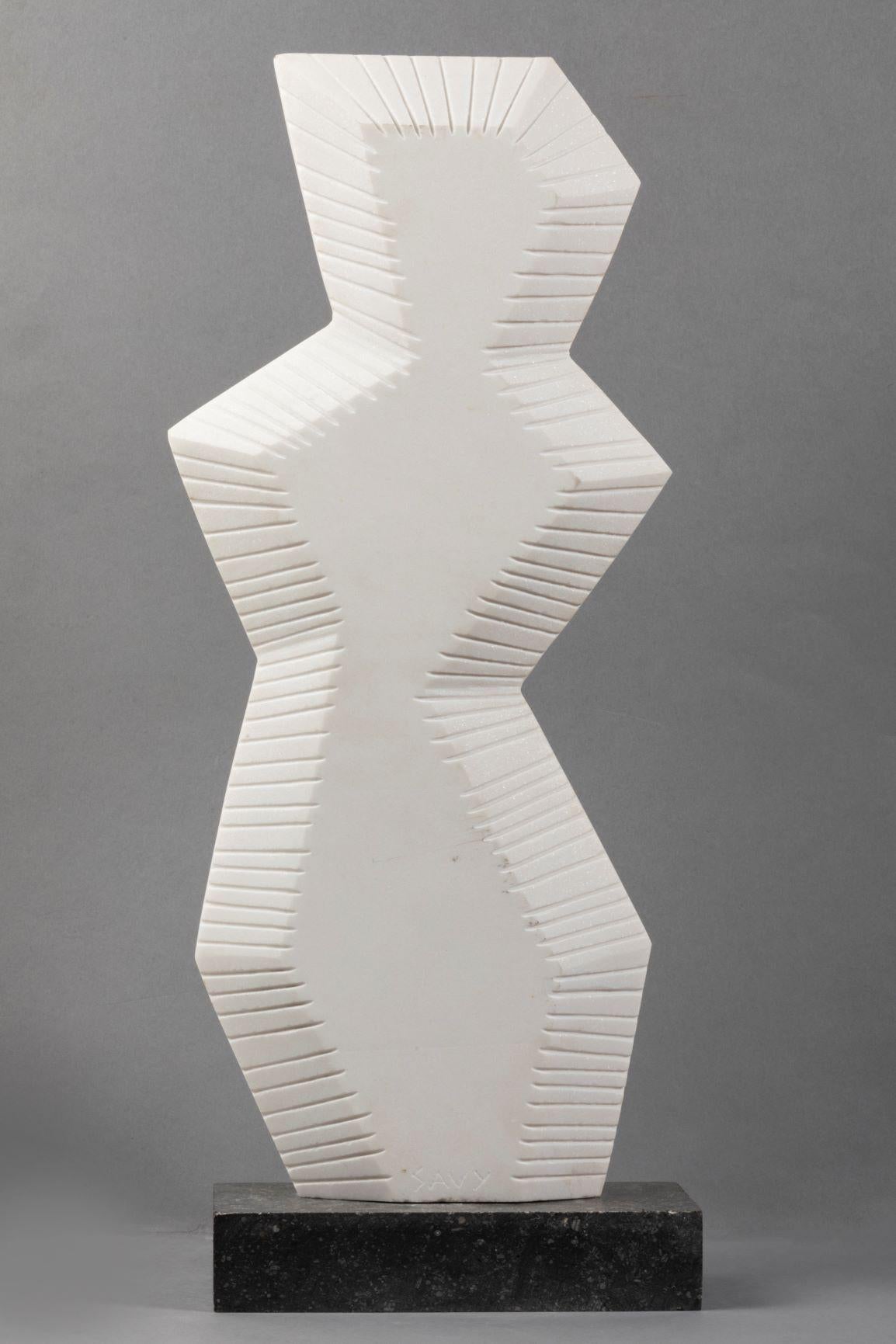One of a Kind White Carrara Marble Sculpture, 